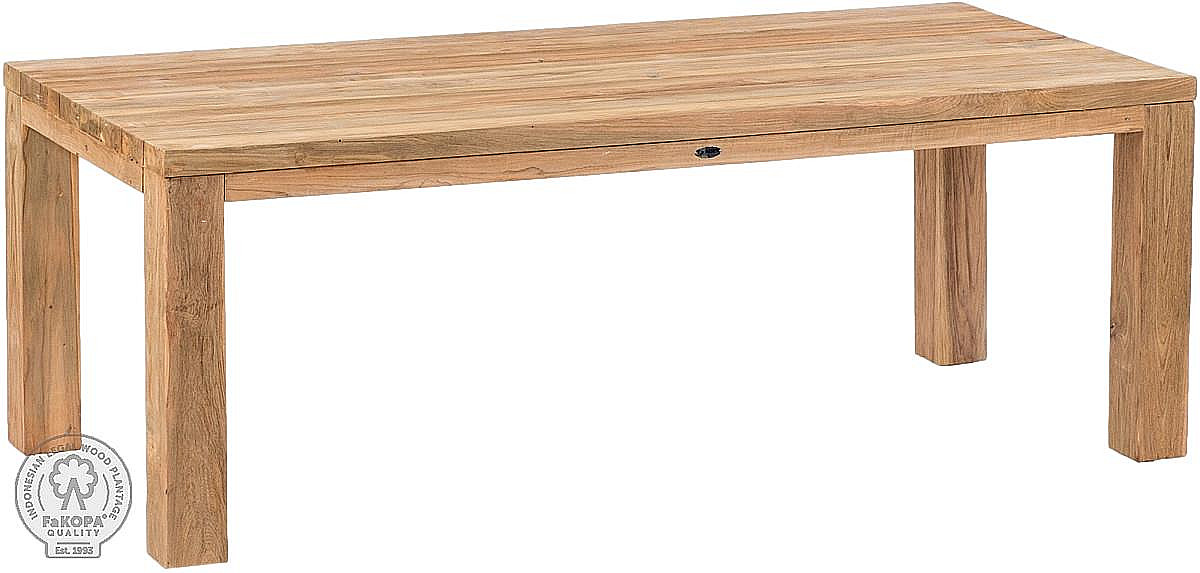 DEOKORK Záhradný masívny teakový stôl FLOSS RECYCLE (rôzne dĺžky) 250x100 cm
