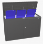Multiúčelový úložný box HighBoard 160 x 70 x 118 (tmavo sivá metalíza)