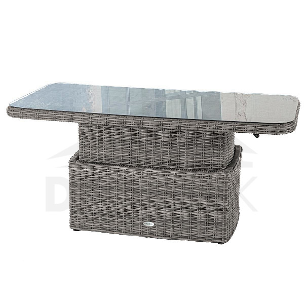 Ratanový stôl jedálenský/odkladací BORNEO 150 x 80 cm (sivá)
