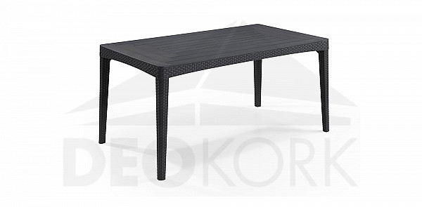 Záhradný stôl z umelého ratanu GIRONA 160x90 cm (antracit)