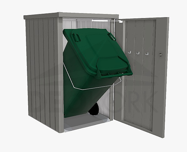 Box na odpadkový kôš BIOHORT Alex 1 (sivý kremeň metalíza)