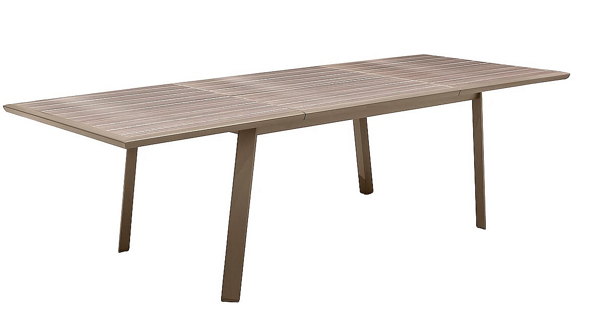 DEOKORK Hliníkový stôl ALORA 170/264x101 cm (šedo-hnedý)