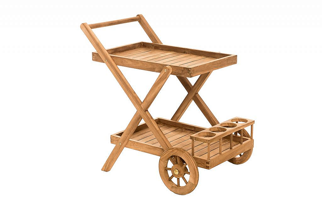 E-shop DEOKORK Záhradný servírovací vozík teak MONTE
