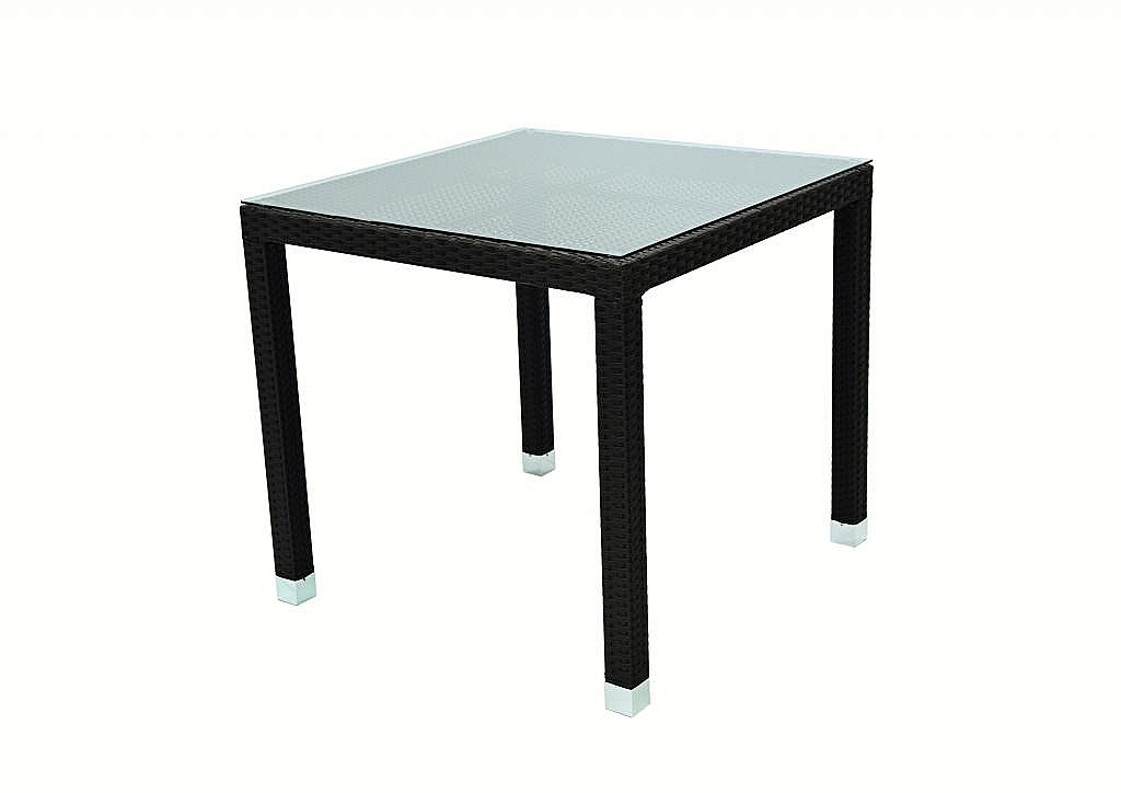 E-shop DEOKORK Záhradný ratanový stôl NAPOLI 80x80 cm (hnedá)