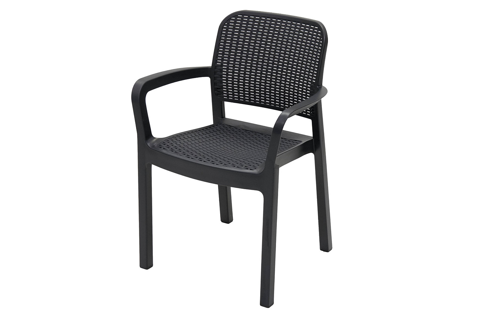 E-shop DEOKORK Záhradná plastová stolička KARA (antracit)