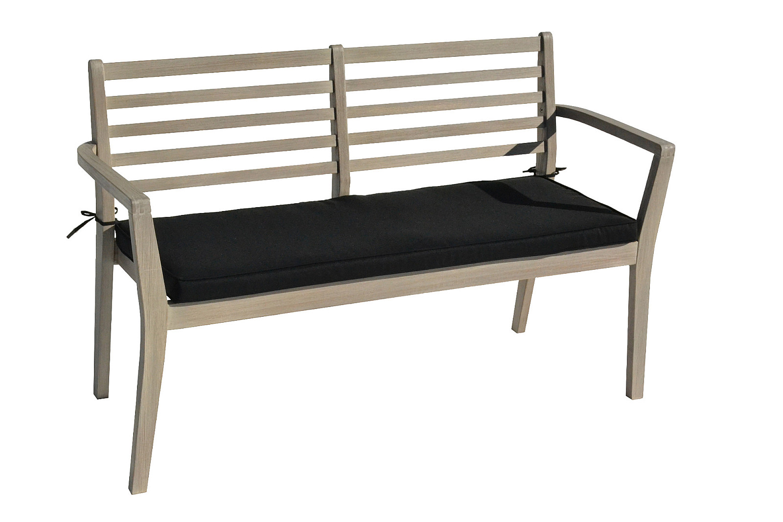E-shop DEOKORK Záhradné lavica s poduškou CHESTERFIELD (sivá patina)