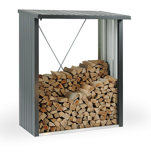 E-shop Biohort Multifunkční sklad krbového dreva - drevník WoodStock 157 x 102 (sivá kremeň metalíza)