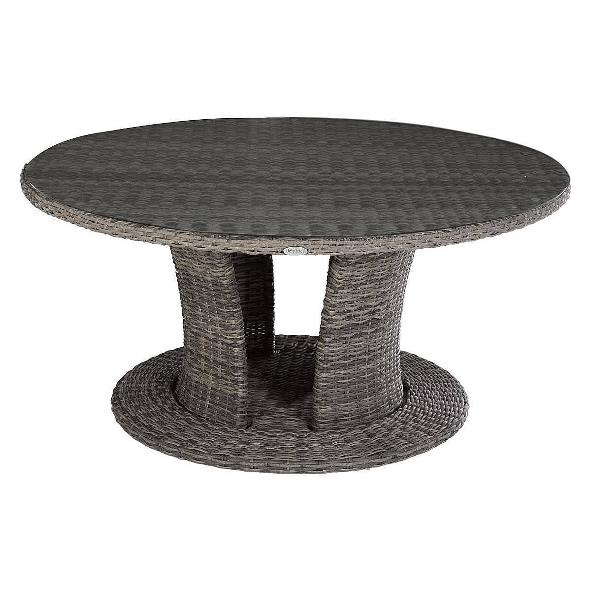 DEOKORK Ratanový stôl jedálenský BORNEO LUXURY priemer 160 cm (sivá)