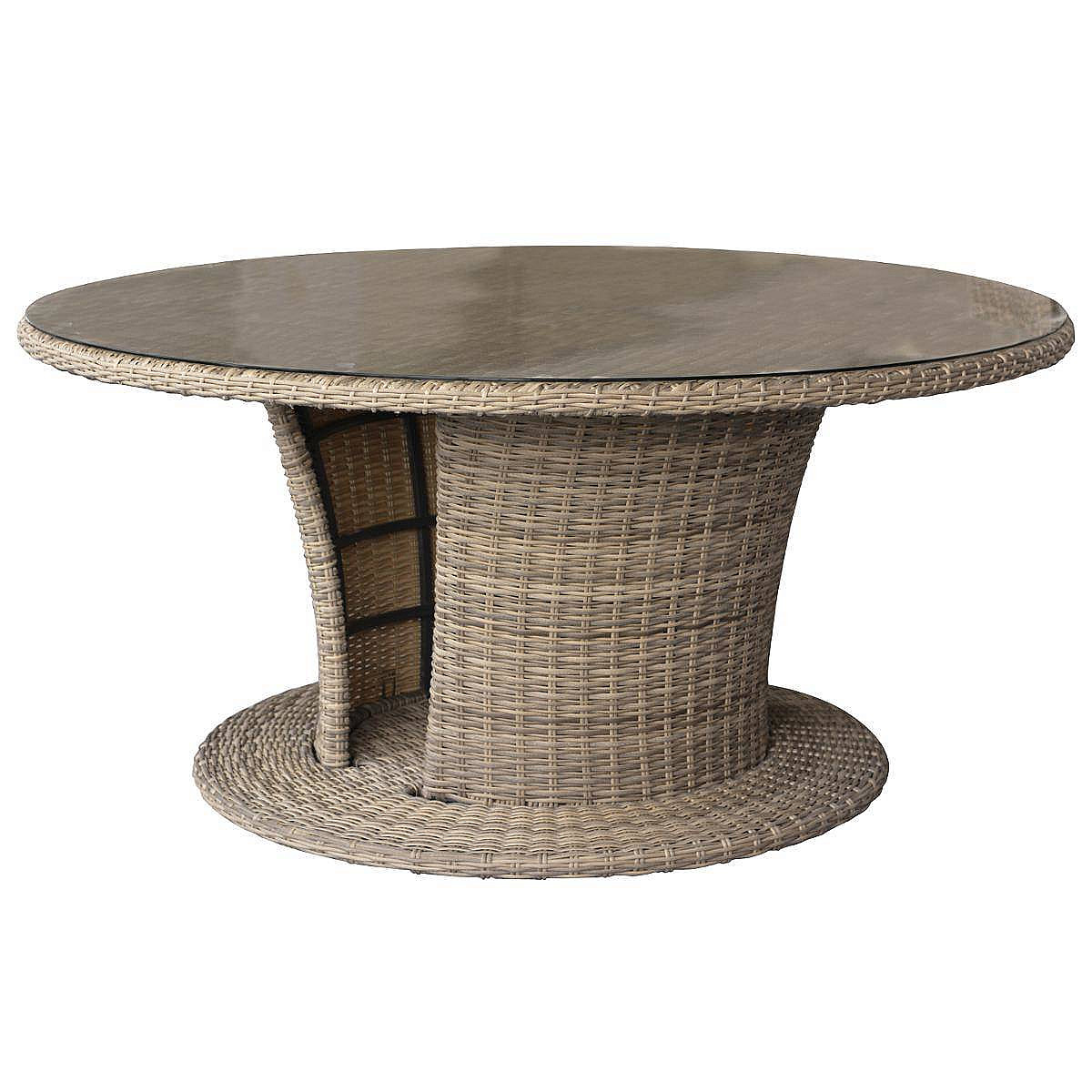 E-shop DEOKORK Ratanový stôl jedálenský BORNEO LUXURY priemer 160 cm (hnedá)