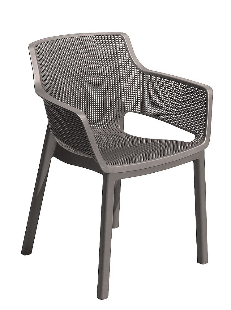 E-shop DEOKORK Záhradná plastová stolička MENORCA (cappuccino)