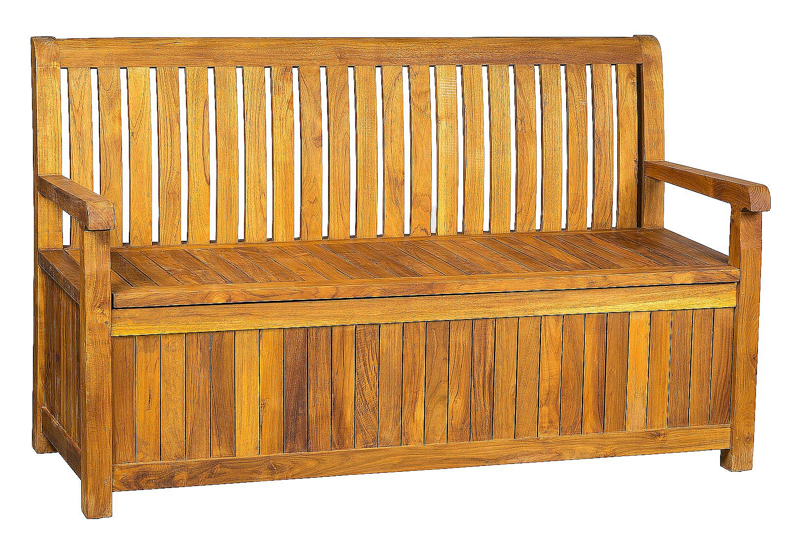 E-shop DEOKORK Záhradná teaková lavica s úložným boxom PIETRO 180 cm