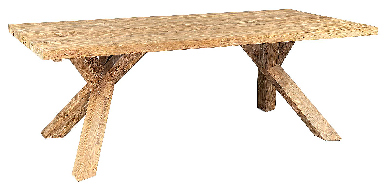 DEOKORK Záhradný teakový masívny stôl SPIDER RECYCLE (rôzne dĺžky) 250x110 cm
