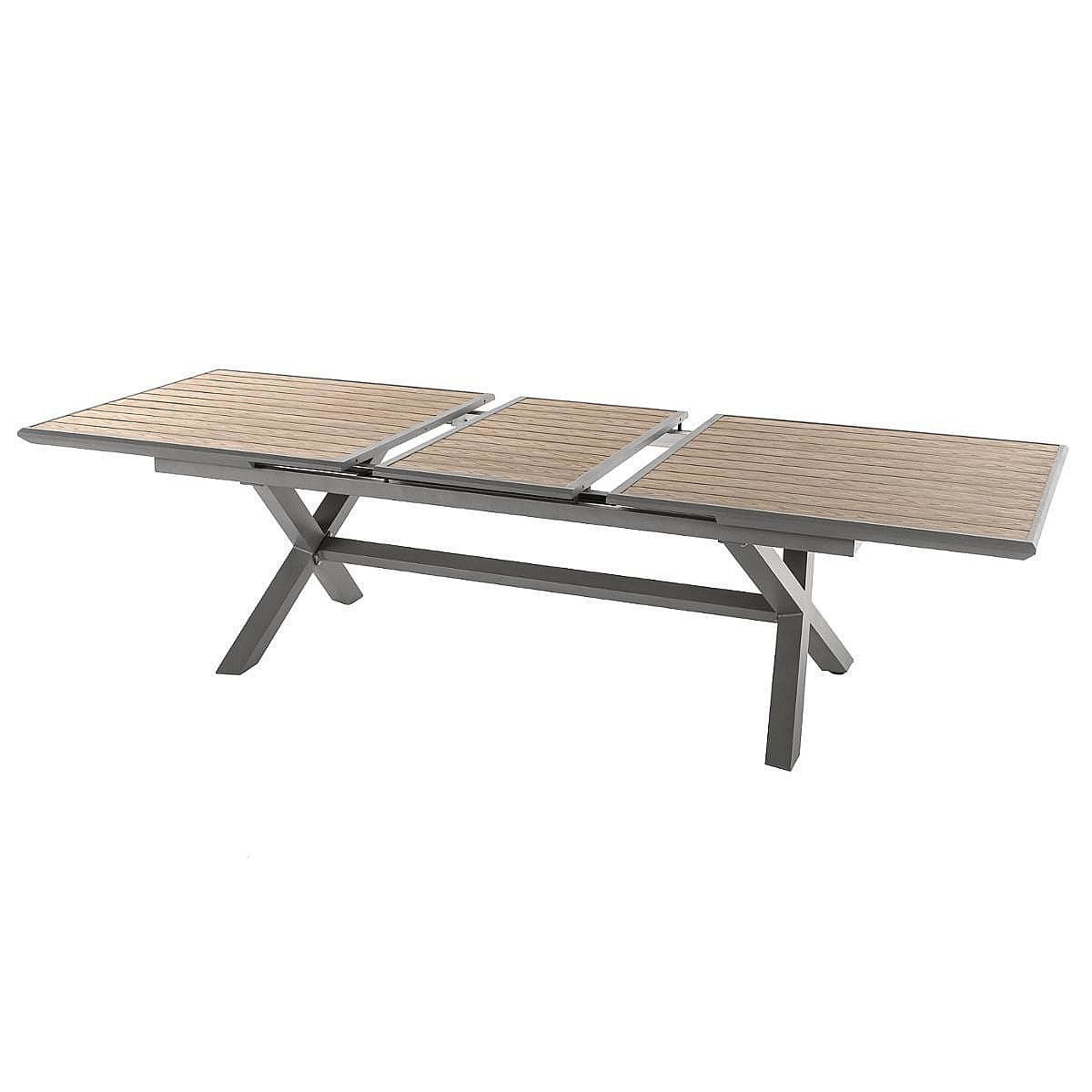 DEOKORK Hliníkový stôl VERONA 220/279 cm (šedo-hnedý/medová)