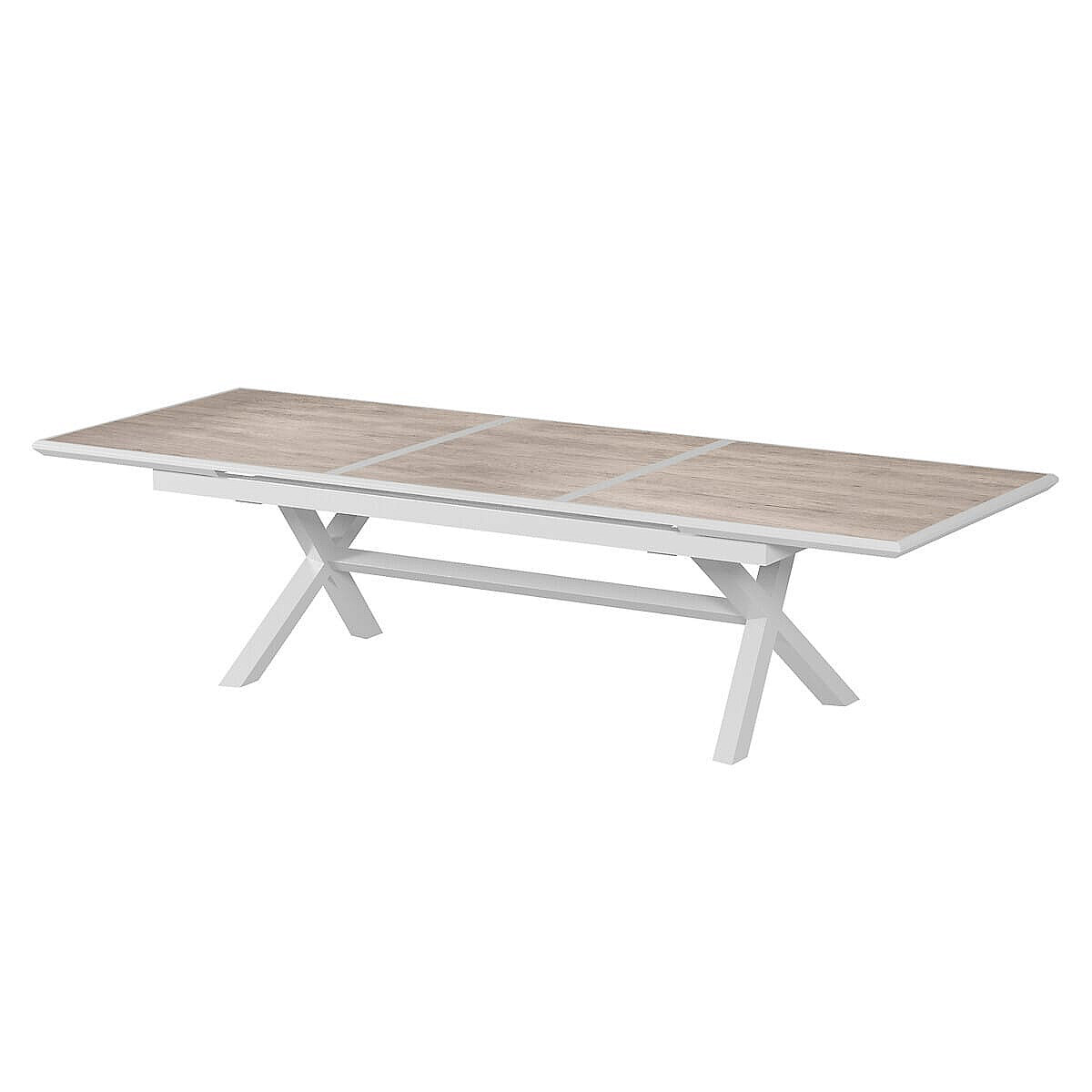 E-shop DEOKORK Hliníkový stôl BERGAMO II. 250/330 cm (biela)