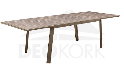 Hliníkový stôl ALORA 170/264x101 cm (šedo-hnedý)