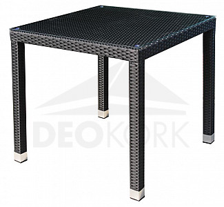 Záhradný ratanový stôl NAPOLI 80x80 cm (čierna)