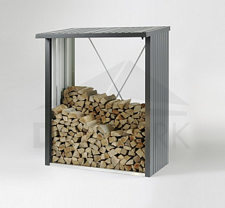 Multifunkční sklad krbového dreva - drevník WoodStock 157 x 102 (tmavo sivá metalíza)