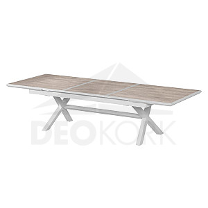Hliníkový stôl BERGAMO II. 250/330 cm (biela)