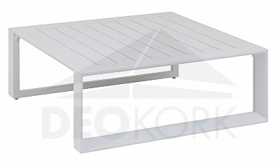 Hliníkový stolík 97x97 cm MADRID (biela)
