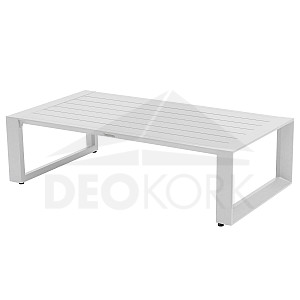 Hliníkový stolík 130x70 cm MADRID (biela)
