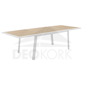 Hliníkový stôl NOVARA 170/264 cm (biela)