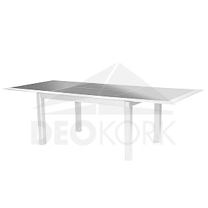 Hliníkový stôl VERMONT 160/254 cm (biela)