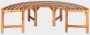 Záhradná kruhová lavica z teaku AGNESS III bez chrbta