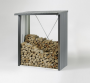 Multifunkční sklad krbového dreva - drevník WoodStock 157 x 102 (strieborna metalíza)