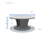 Ratanový stôl jedálenský BORNEO LUXURY priemer 160 cm (sivá)
