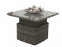 Ratanový stôl výsuvný jedálenský/odkladací 100 x 100 cm BORNEO LUXURY (sivá)