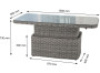 Ratanový stôl výsuvný jedálenský/odkladací 150 x 80 cm BORNEO LUXURY (sivá)