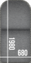 Ratanová lehátko polohovateľné vr. polstrovanie 198 x 68 cm BORNEO LUXURY (sivá)