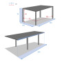 Hliníkový stôl CATANIA 160/254x100 cm (antracit)