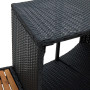 Set nábytku k mobilnej vírivke kruhovej (čierny umelý polyratan   masívne tropické drevo z akácie)