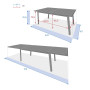 Hliníkový stôl NOVARA 220/314 cm (antracit)
