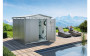 Záhradný domček BIOHORT Panorama P1 duo 273 × 158 cm (strieborná metalíza)